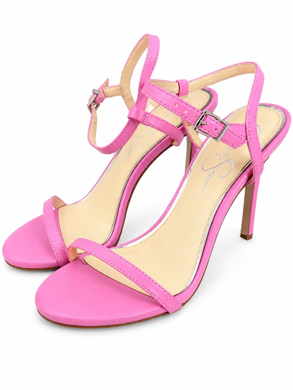 Jessica Simpson Pink Strappy High Heel Size 10 Sandals - Elegant Ankle Strap